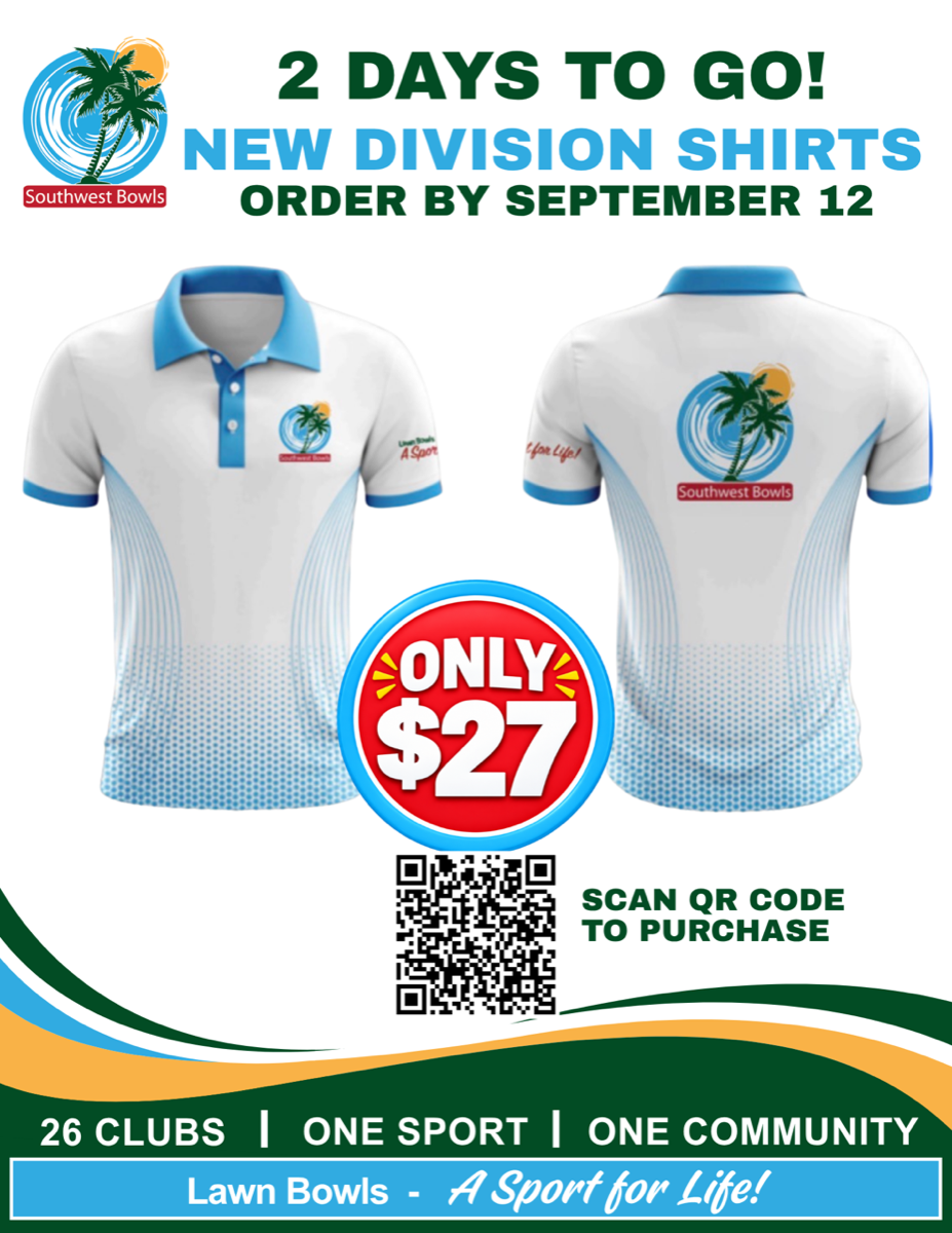 New Southwest Division shirt - front and back, $27, order by September 12